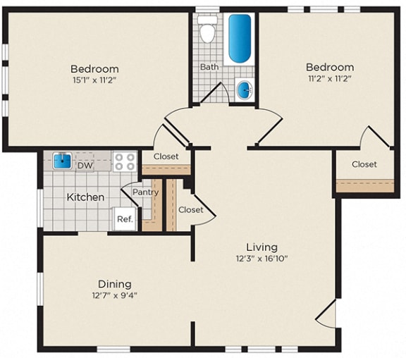 1 Bedrooms in Silver Spring Falkland Chase Floor Plans For Rent